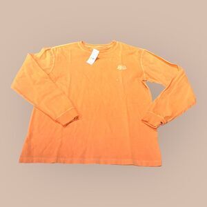 Pac Sun Shirt Men's M Orange Embroidered Logo Classic Fit Long Sleeve Crew Neck